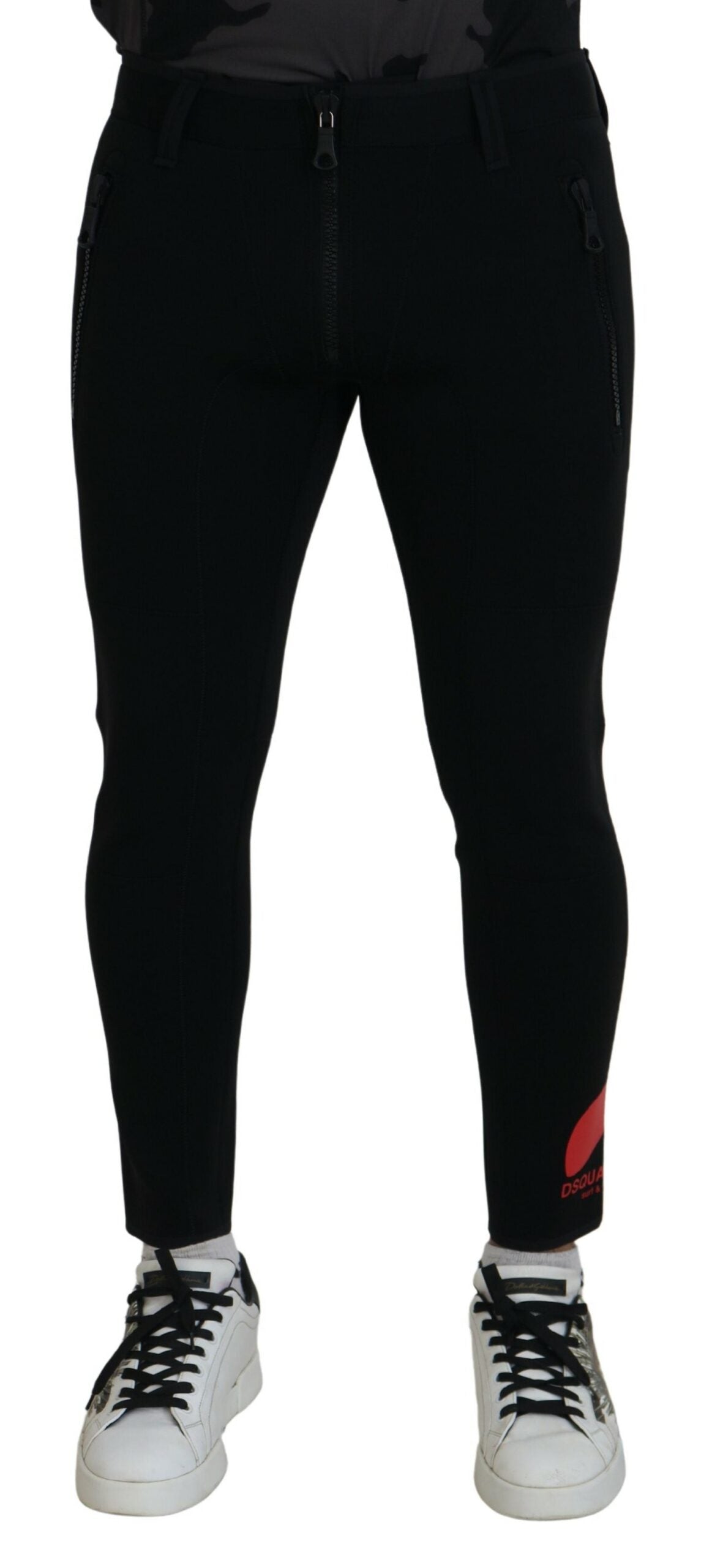 Logo baskılı Dsquared² sırtlı poliamid slim fit pantolon
